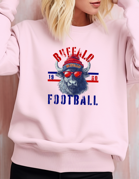 Buffalo Football Vintage Crewneck Sweatshirt, Unisex Sweatshirt, Cozy Game Day Attire, Gift for Sports Fans, Casual Wear, Holiday Sweatshirt