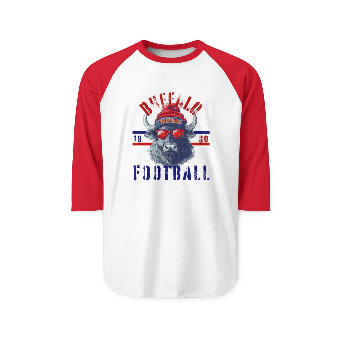 Buffalo Football Unisex Three-Quarter Sleeve Raglan Shirt | Comfy Fan Gear, Game Day Apparel, Sports Shirt, Gift for Him/Her