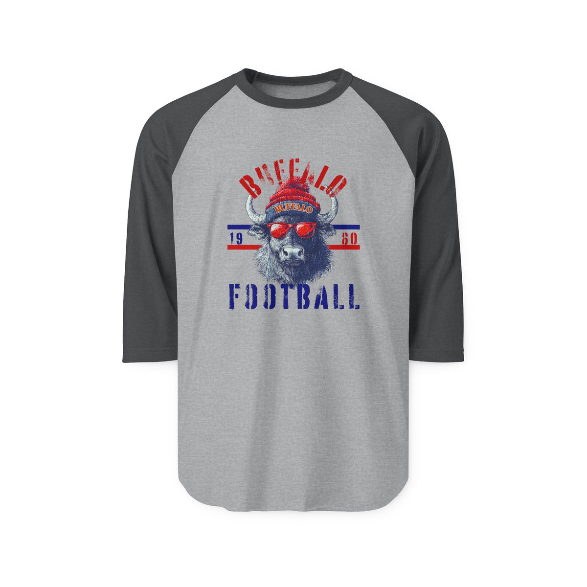 Buffalo Football Unisex Three-Quarter Sleeve Raglan Shirt | Comfy Fan Gear, Game Day Apparel, Sports Shirt, Gift for Him/Her