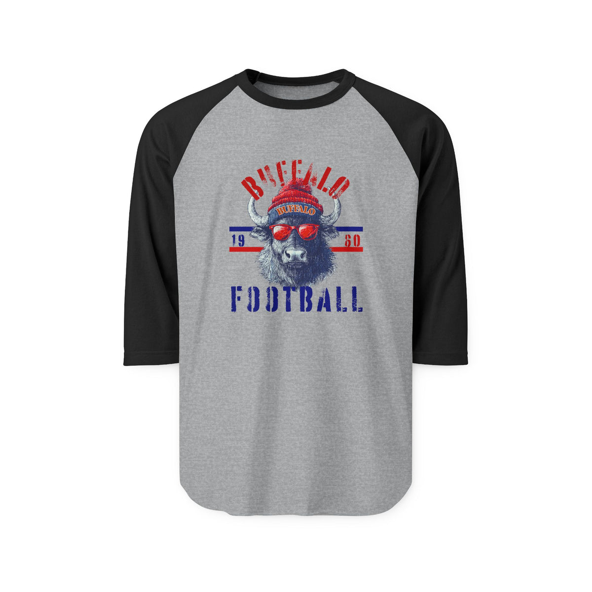 Buffalo Football Unisex Three-Quarter Sleeve Raglan Shirt | Comfy Fan Gear, Game Day Apparel, Sports Shirt, Gift for Him/Her