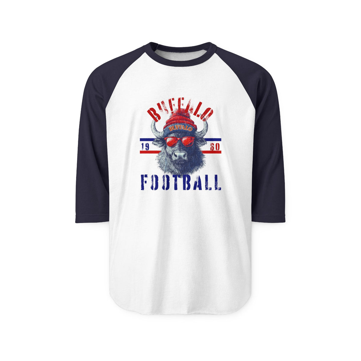 Buffalo Football Unisex Three-Quarter Sleeve Raglan Shirt | Comfy Fan Gear, Game Day Apparel, Sports Shirt, Gift for Him/Her