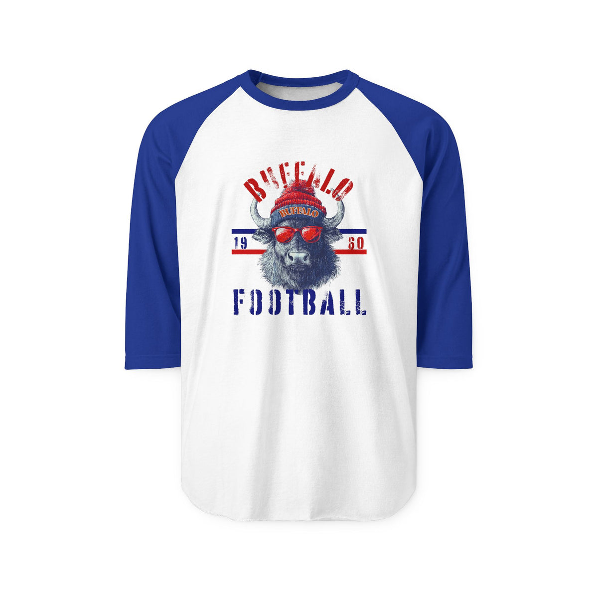 Buffalo Football Unisex Three-Quarter Sleeve Raglan Shirt | Comfy Fan Gear, Game Day Apparel, Sports Shirt, Gift for Him/Her