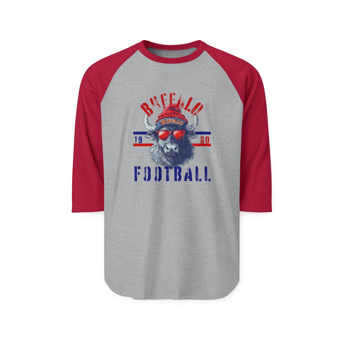Buffalo Football Unisex Three-Quarter Sleeve Raglan Shirt | Comfy Fan Gear, Game Day Apparel, Sports Shirt, Gift for Him/Her