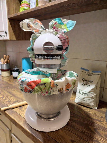 KitchenAid Mixer Bowl Cover & Scrunchie Bow Set | Reusable Fabric Bowl Cover