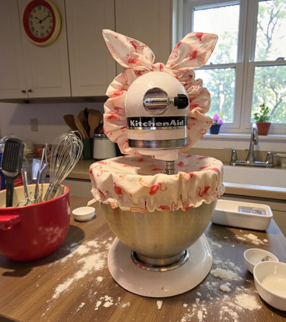 KitchenAid Mixer Bowl Cover & Scrunchie Bow Set | Reusable Fabric Bowl Cover