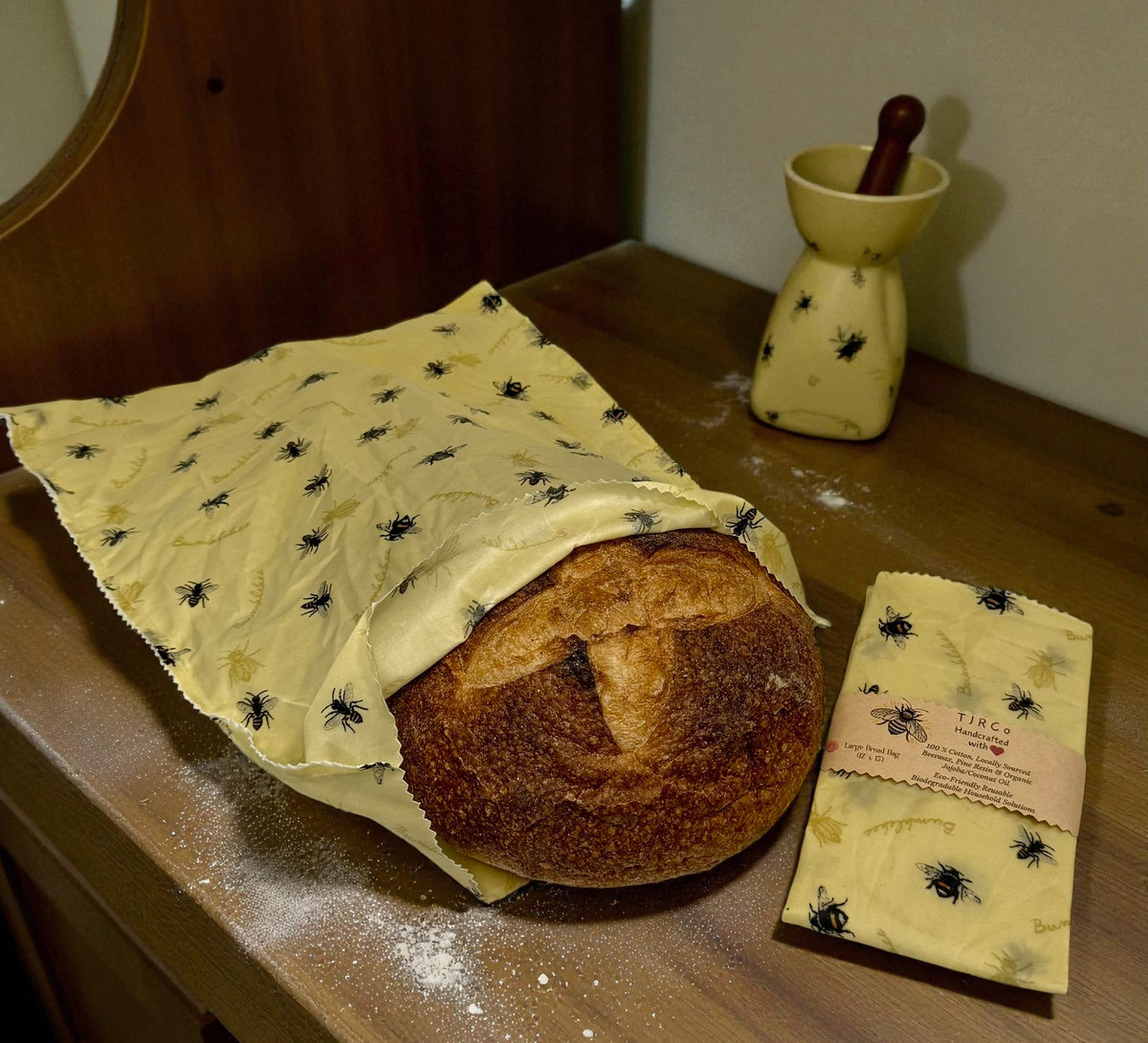 Reusable Beeswax Bags – 8 x 10, 12 x 15, 8 x 18 and 13 x 18 | Eco-Friendly Food Storage | Plastic-Free Snack, Produce & Bread Bags