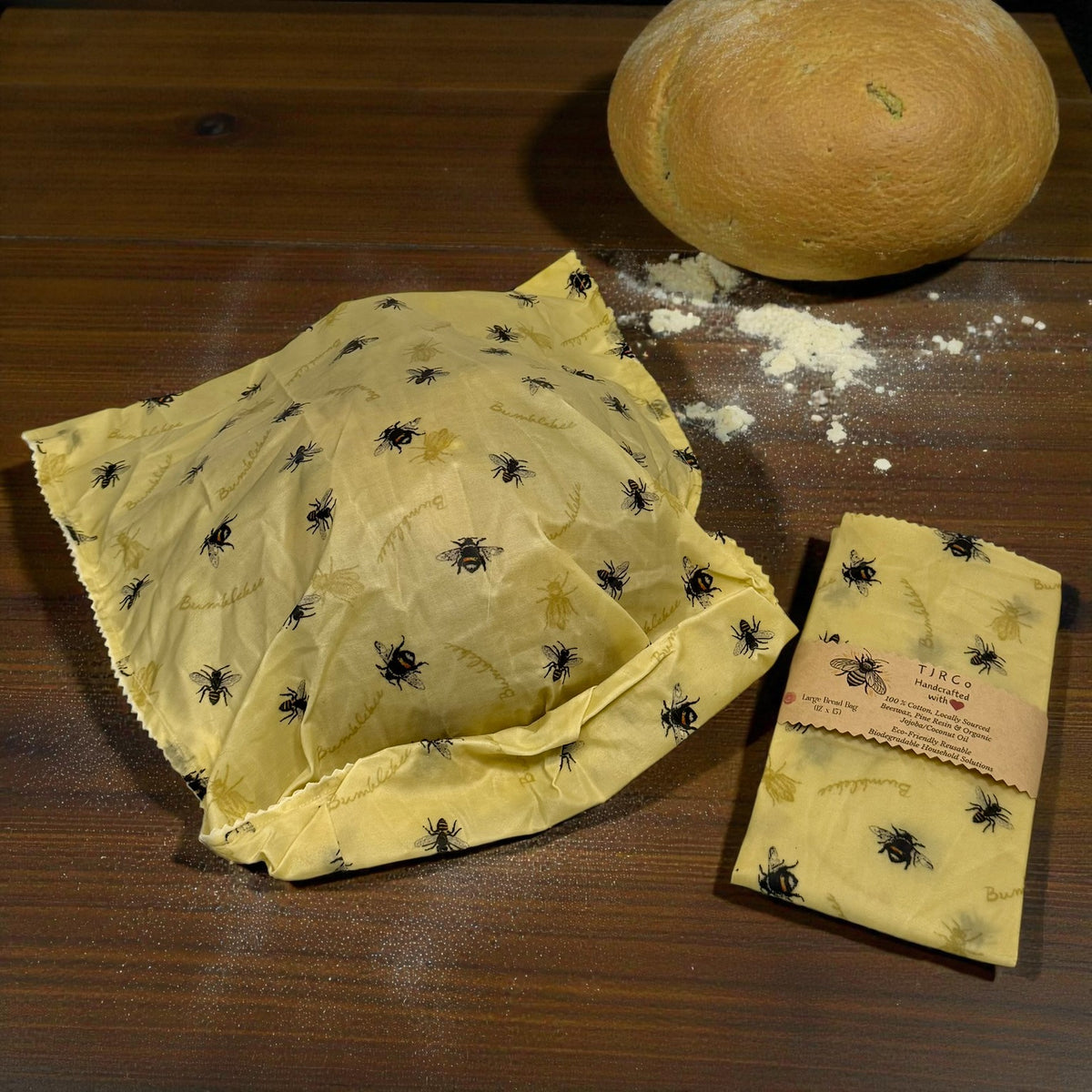 Reusable Beeswax Bags – 8 x 10, 12 x 15, 8 x 18 and 13 x 18 | Eco-Friendly Food Storage | Plastic-Free Snack, Produce & Bread Bags