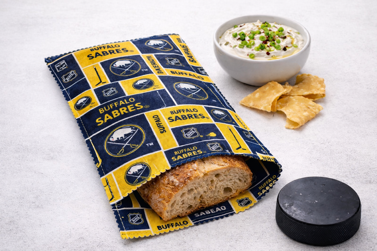 Buffalo Sabres Playoff Edition Beeswax Bread Bags – Limited Drop (Snack, Boule, Sword & Double Baguette Sizes)