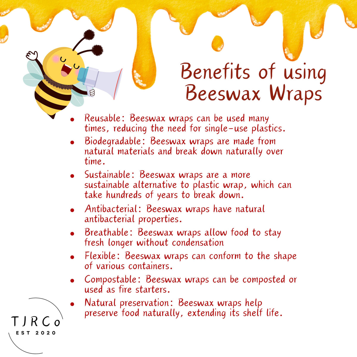 Reusable Biodegradable Beeswax Wrap